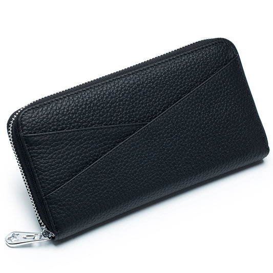 MINTEGRA Women's Wallet Genuine Leather RFID Blocking Credit Card Case Elegant Clutch Purse Travel Phone Wallet with ID Window