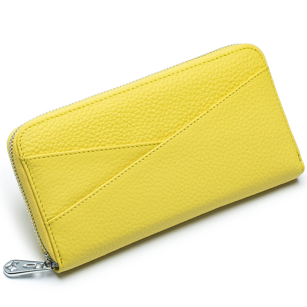 MINTEGRA Women's Wallet Genuine Leather RFID Blocking Credit Card Case Elegant Clutch Purse Travel Phone Wallet with ID Window