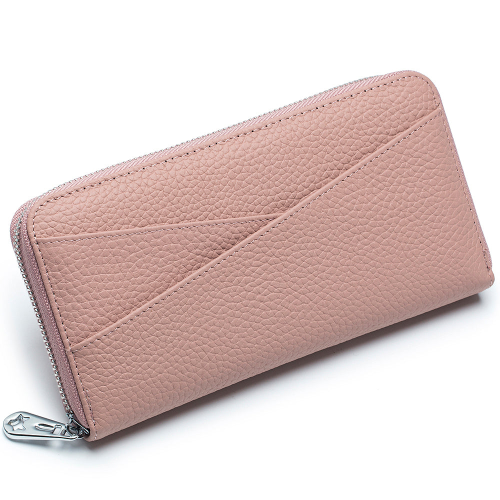 MINTEGRA Women's Wallet Genuine Leather RFID Blocking Credit Card Case Elegant Clutch Purse Travel Phone Wallet with ID Window