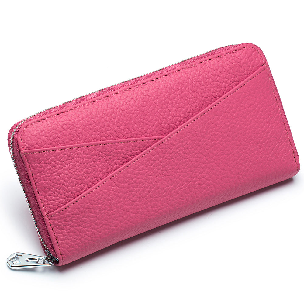 MINTEGRA Women's Wallet Genuine Leather RFID Blocking Credit Card Case Elegant Clutch Purse Travel Phone Wallet with ID Window