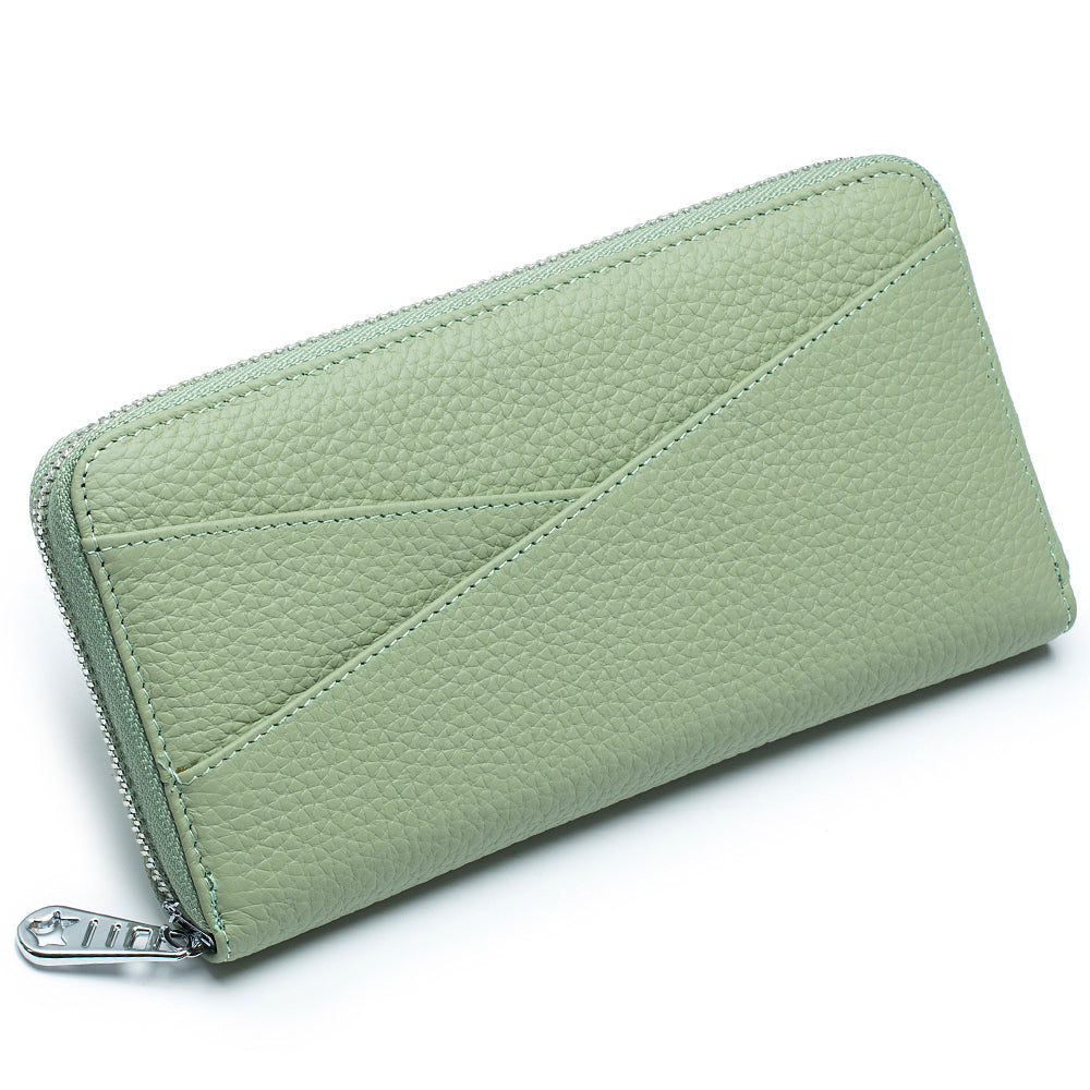 MINTEGRA Women's Wallet Genuine Leather RFID Blocking Credit Card Case Elegant Clutch Purse Travel Phone Wallet with ID Window