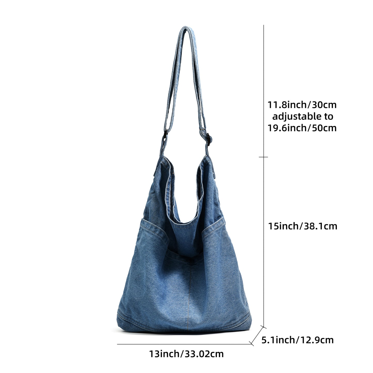 MINTEGRA retro denim crossbody tote bag